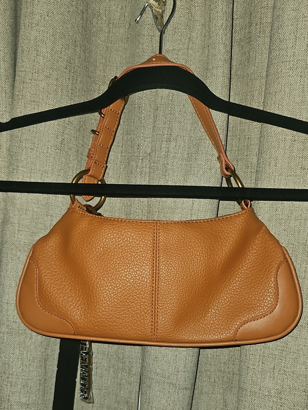Steve Madden Tan Pebbled Leather Mini Shoulder Bag with Charms - Picture 6 of 7